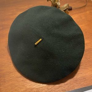 Janessa Leone Rene Beret - Dark Green Wool